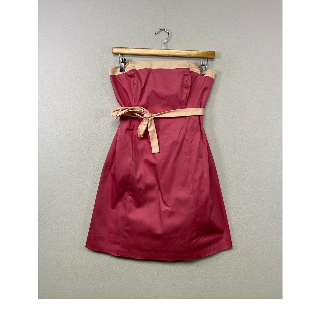 Barbiecore Vintage Preppy Robin Jordan Womens 4P Pink‎ Strapless Mini Dress